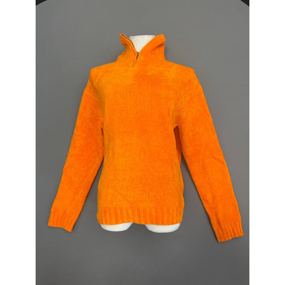 French Connection Menswear Orange Cotton Crewneck Sweater